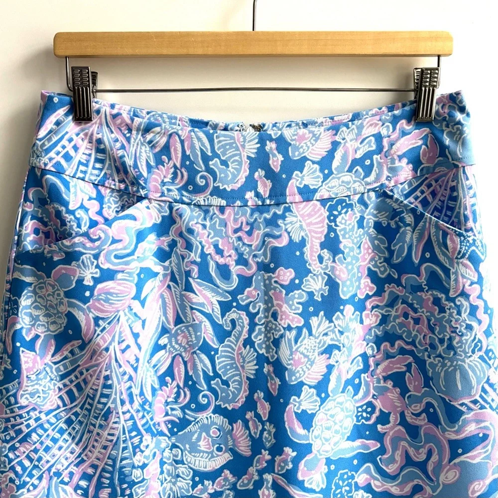 Lilly Pulitzer Jonas Skort Skirt Boca Blue Sea What I Sea Size 8